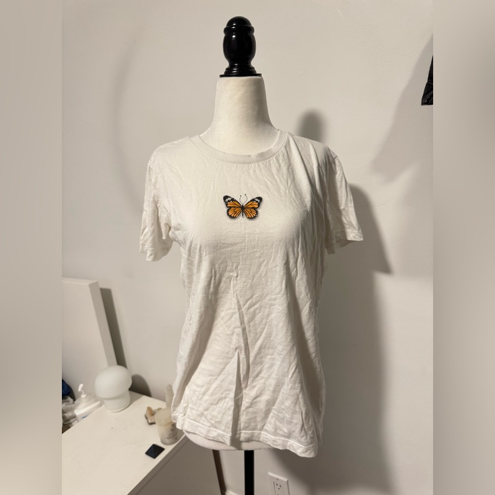 White Butterfly Graphic Tee